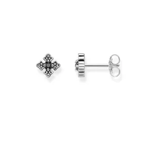 Thomas Sabo Earring Rebel at Heart Sterling Silver Black Cross Zirconia Studs