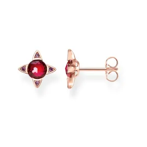 Thomas Sabo Glam & Soul Rose Gold Vermeil Red Corundum Earrings