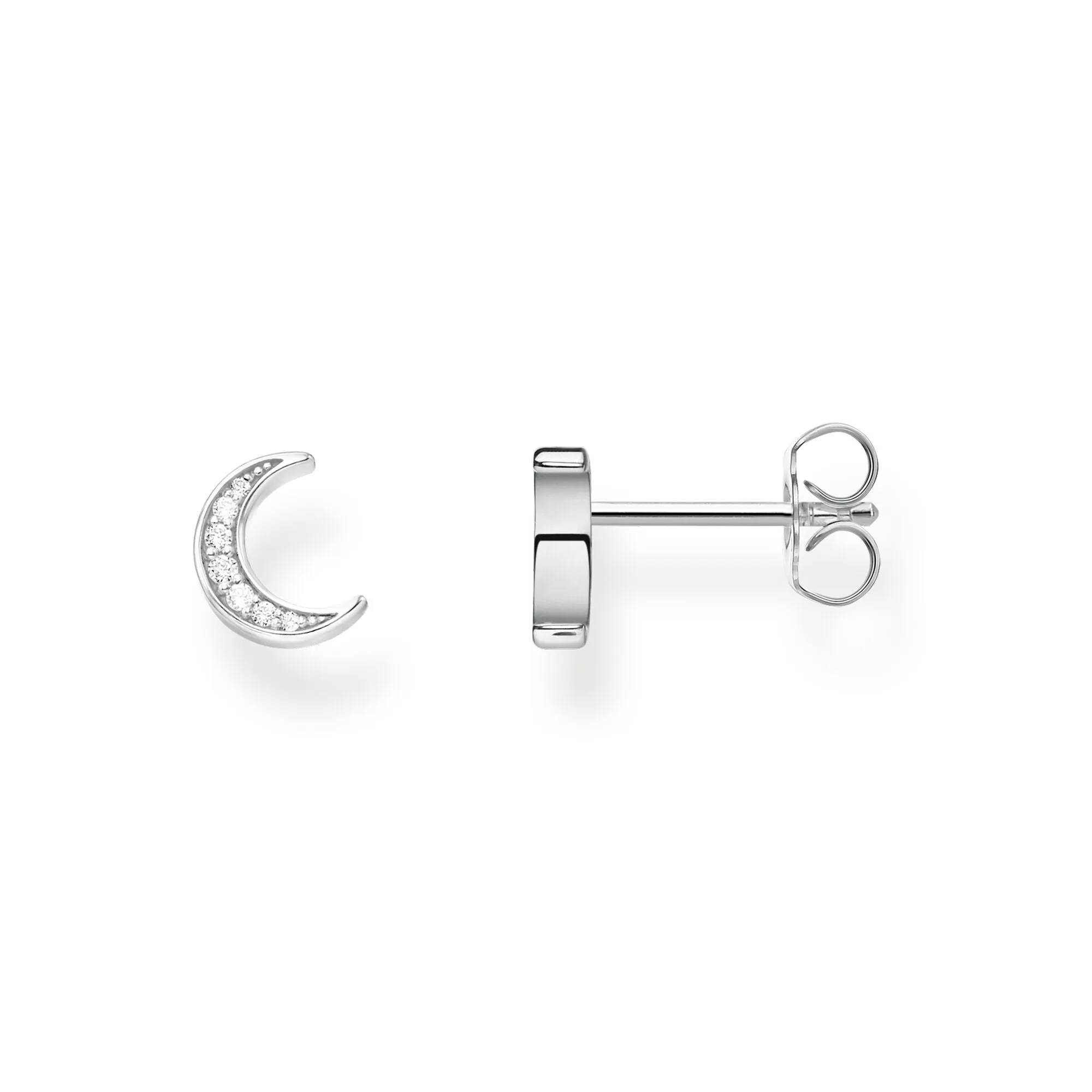 Thomas Sabo Glam & Soul Sterling Silver CZ Moon Stud Earrings