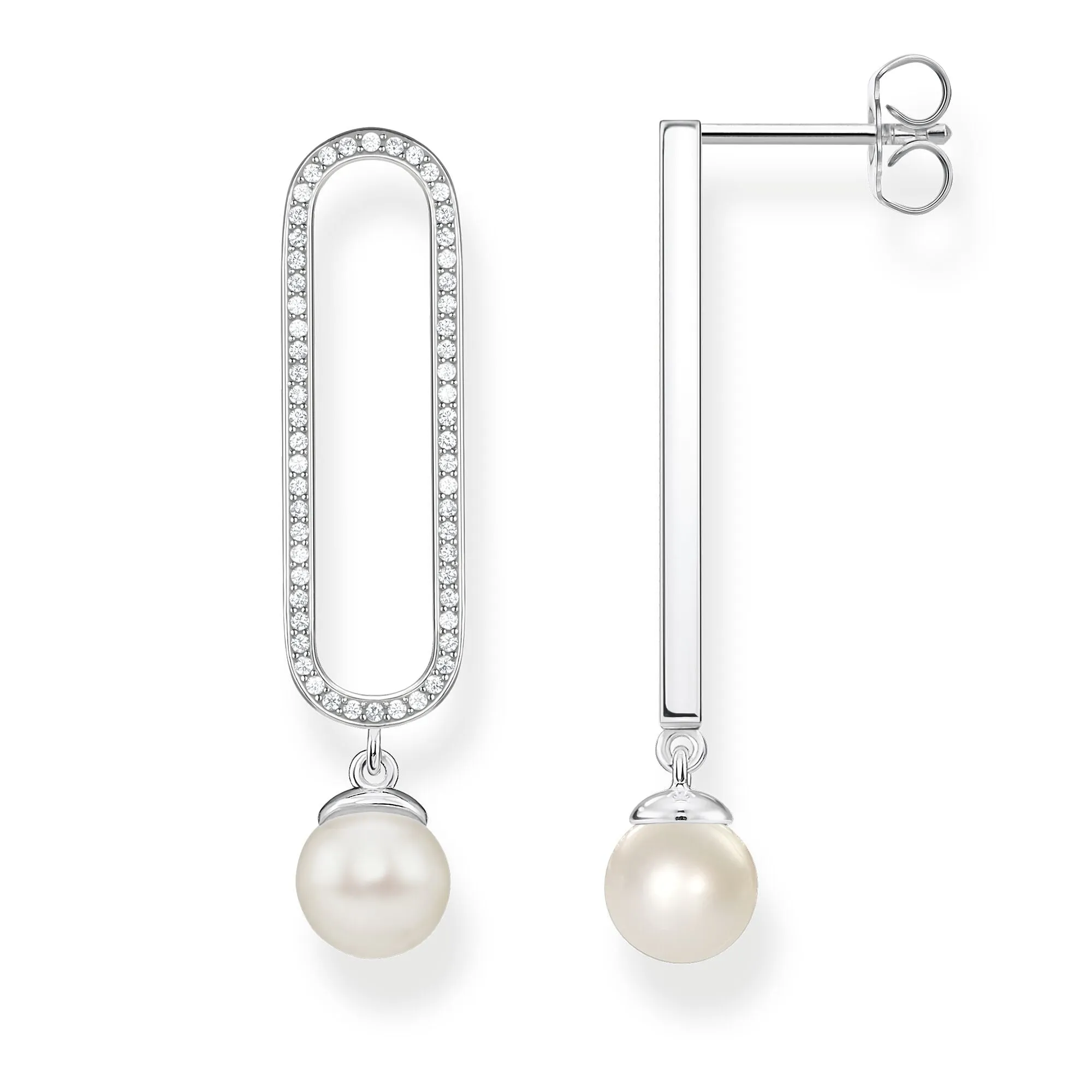Thomas Sabo Glam & Soul Sterling Silver Freshwater Pearl Drop Earrings