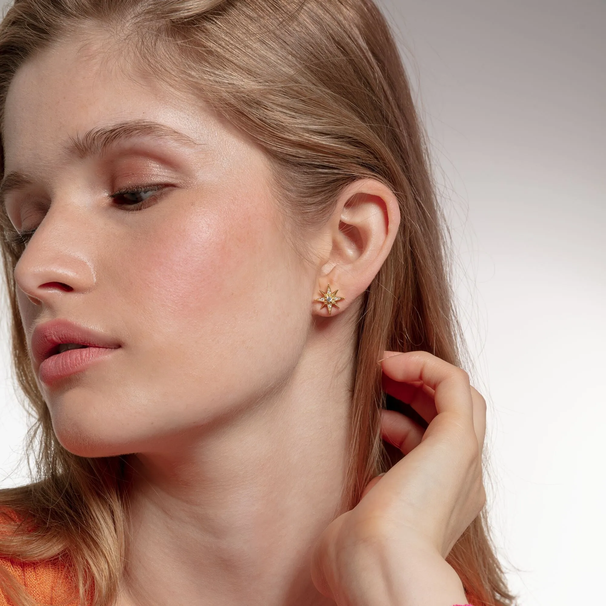 Thomas Sabo Glam & Soul Yellow Gold Plated Silver CZ Magic Stars Earrings