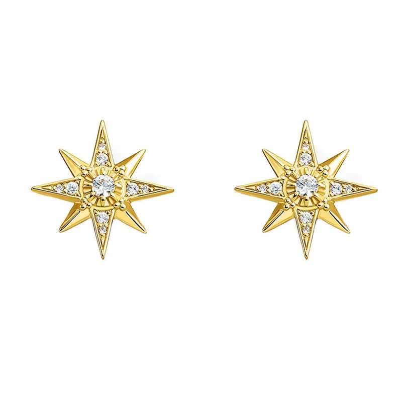 Thomas Sabo Glam & Soul Yellow Gold Plated Silver CZ Magic Stars Earrings