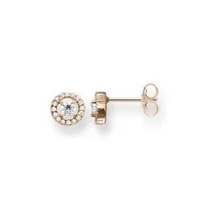 Thomas Sabo Glam And Soul Rose Gold White Zirconia Light Of Luna Stud Earrings