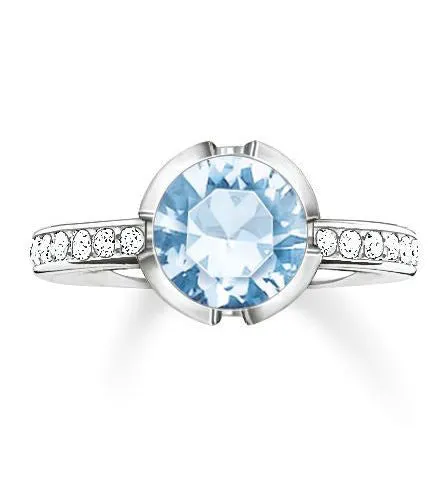 Thomas Sabo Glam And Soul Sterling Silver Blue Spinel Zirconia Ring D