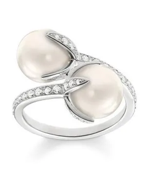 Thomas Sabo Glam And Soul Sterling Silver White Zirconia Pearl Ring