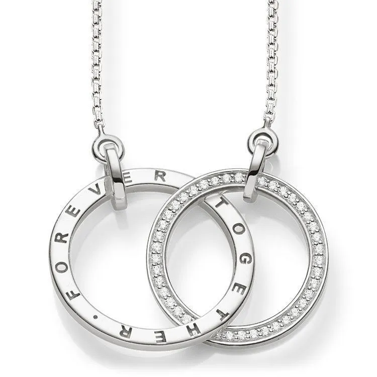 Thomas Sabo Glam And Soul Sterling Silver White Zirconia Together Forever Necklace