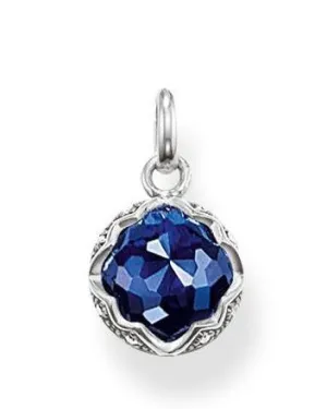 Thomas Sabo Glam And Soul Sterling Silver Zirconia Corundum Blue Lotus Pendant