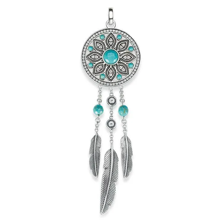 Thomas Sabo Glam And Soul Sterling Silver Zirconia Turquoise Pendant