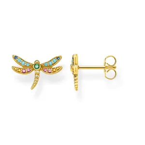Thomas Sabo Glam And Soul Yellow Gold Vermeil Coloured Zirconia Dragonfly Earrings