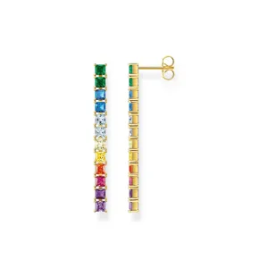 Thomas Sabo Gold Plated Sterling Silver Colourful Stone Drop Earrings