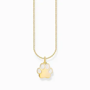 Thomas Sabo Gold Plated Sterling Silver Paw Enamel Necklace