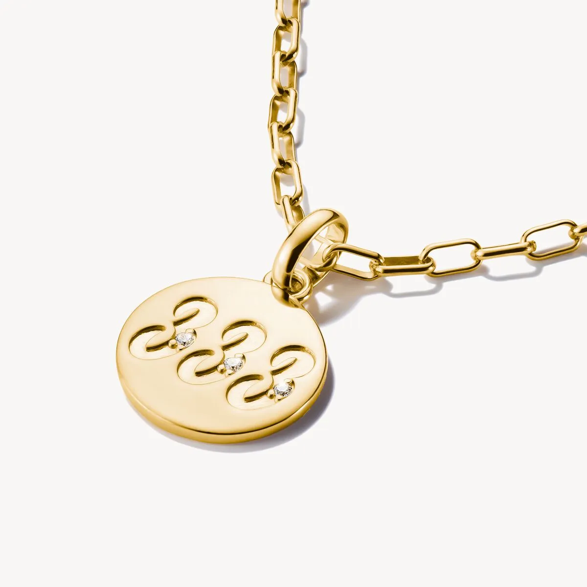 Thomas Sabo Gold Plated White Zirconia Angel Number '333' Connect Charm