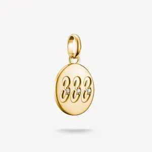 Thomas Sabo Gold Plated White Zirconia Angel Number '333' Connect Charm