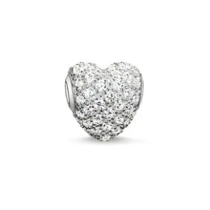 Thomas Sabo Karma Beads Sterling Silver White Zirconia Heart Charm