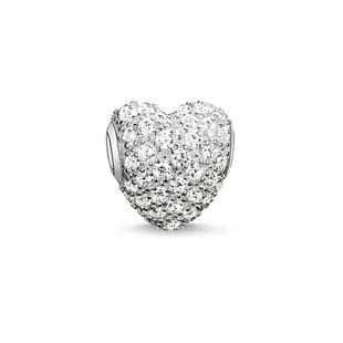Thomas Sabo Karma Beads Sterling Silver White Zirconia Heart Charm