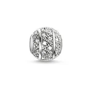 Thomas Sabo Karma Beads Sterling Silver White Zirconia Zig Zag Charm