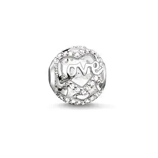 Thomas Sabo Karma Beads Sterling Silver Zirconia Heart Of Love Charm D