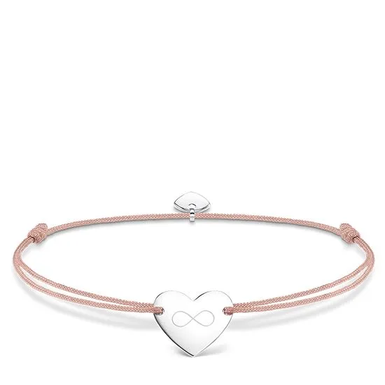 Thomas Sabo Little Secrets Sterling Silver Pink Infinity Heart Bracelet