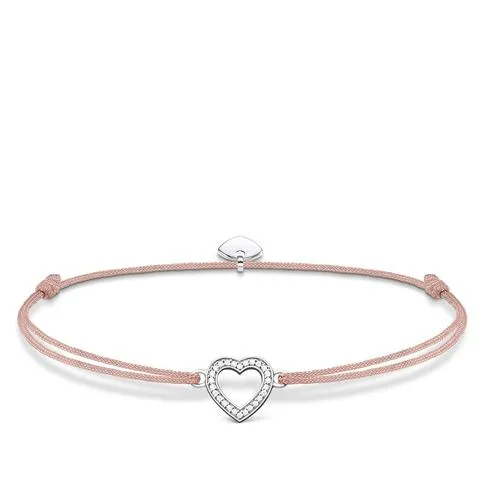 Thomas Sabo Little Secrets Sterling Silver Pink Zirconia Heart Bracelet