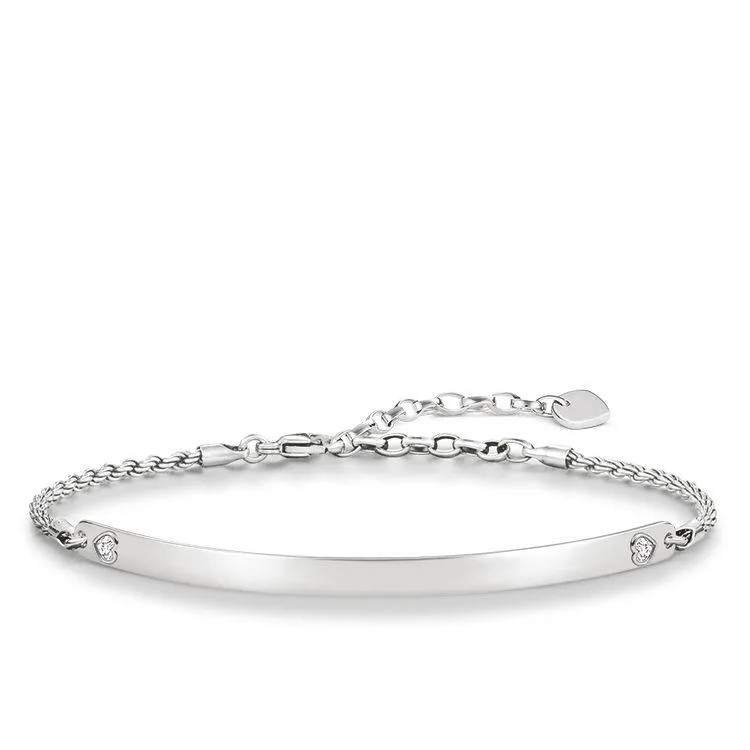 Thomas Sabo Love Bridge Sterling Silver White Zirconia Heart Bracelet D