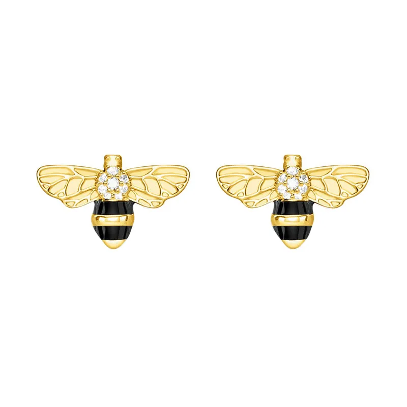Thomas Sabo Magic Garden Gold Plated Bee Stud Earrings