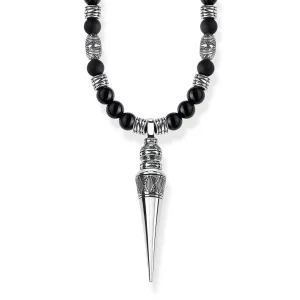 Thomas Sabo Rebel at Heart Sterling Silver Black Obsidian Meditation Necklace