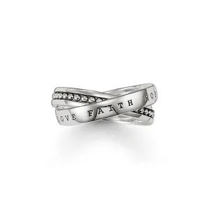 Thomas Sabo Rebel At Heart Sterling Silver Double Faith Love Hope Ring