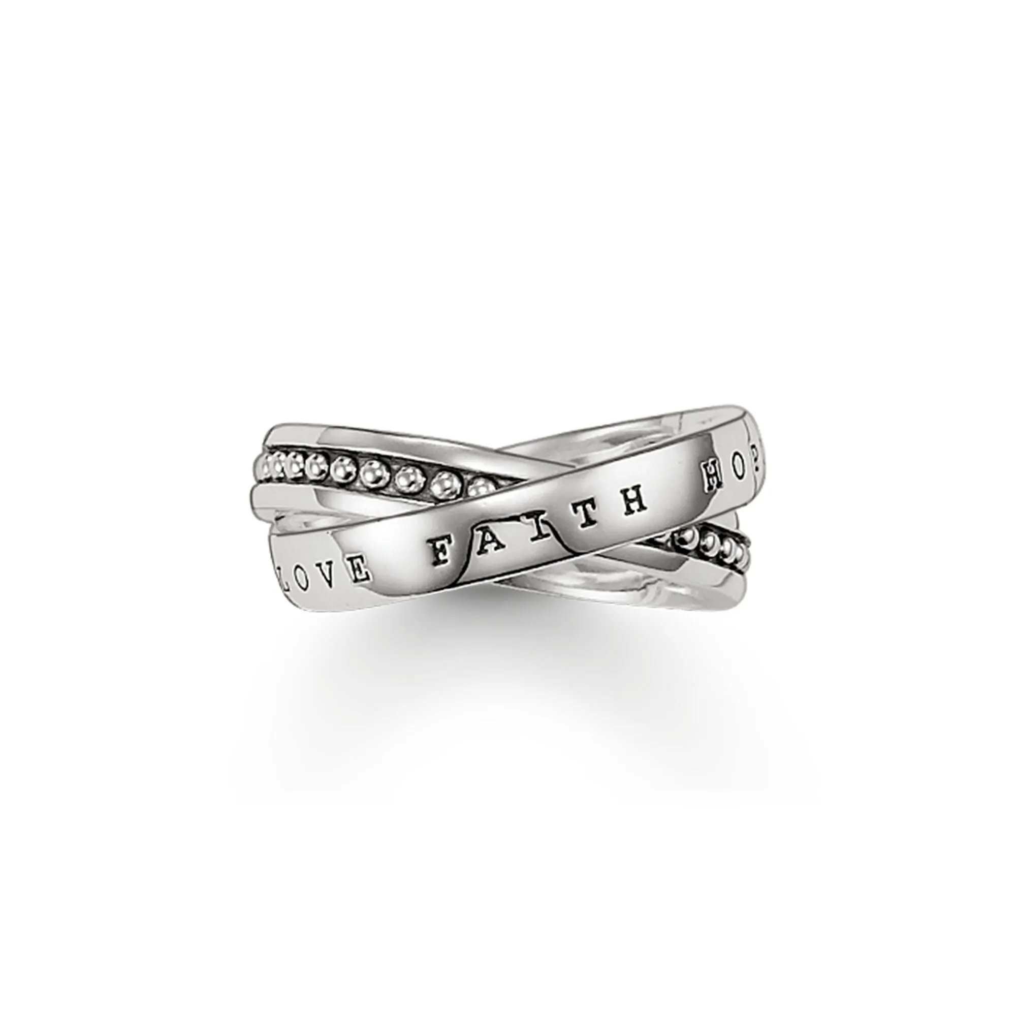 Thomas Sabo Rebel At Heart Sterling Silver Double Faith Love Hope Ring