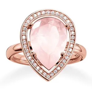 Thomas Sabo Ring Glam & Soul Drop Shaped Rose Quartz Rose Gold D