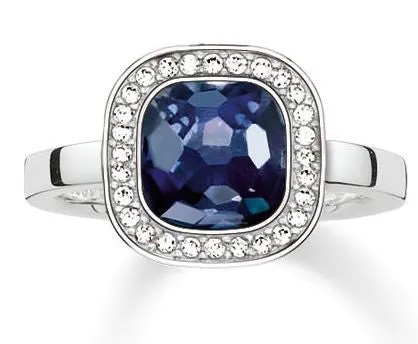 Thomas Sabo Ring Glam & Soul Secret of Cosmo Blue Synthetic Corundum Silver D