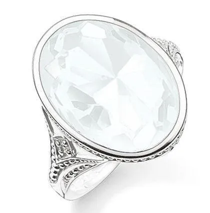Thomas Sabo Ring Glam And Soul Purity of Lotos Milky Quartz Silver D