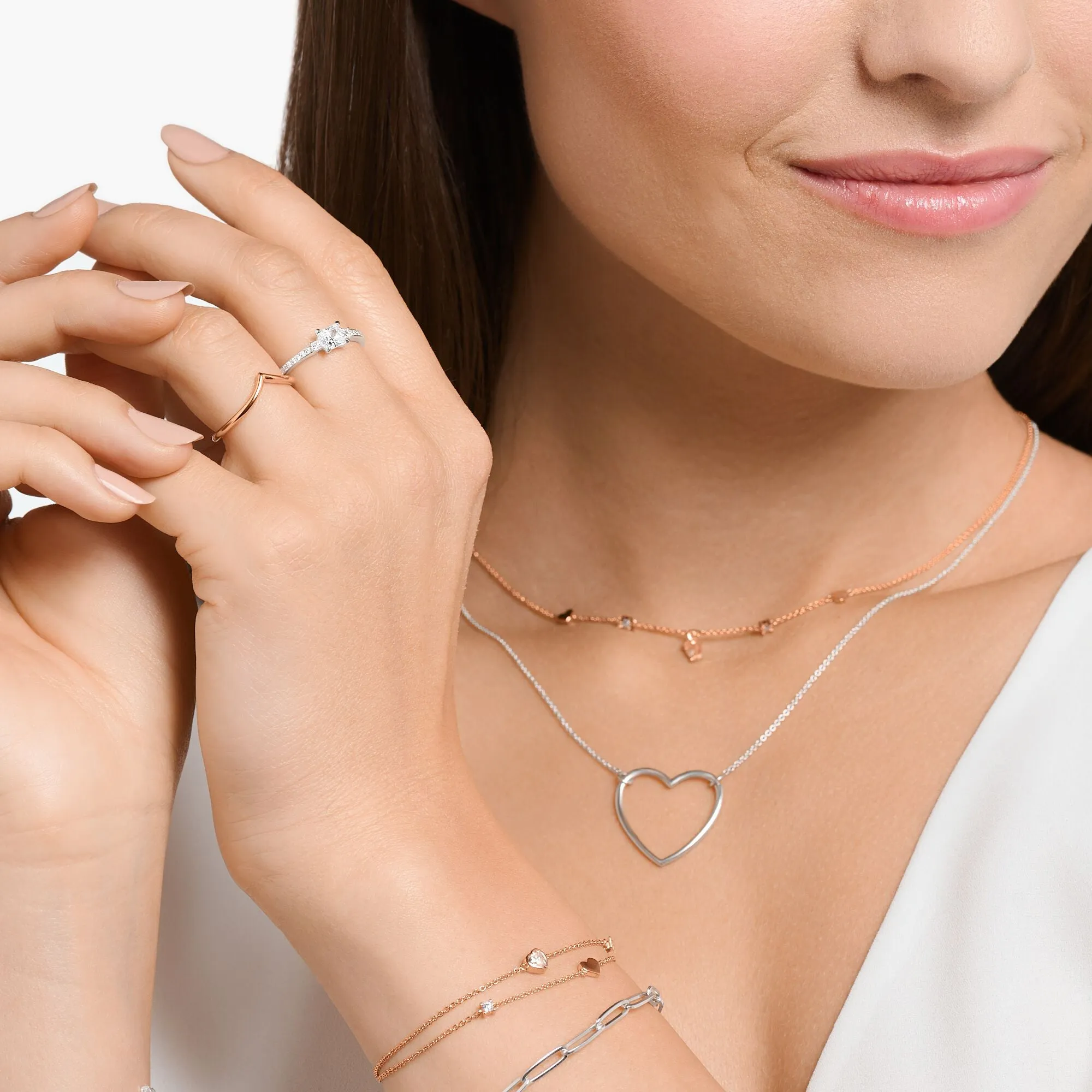 Thomas Sabo  Rose Gold V-shape Ring