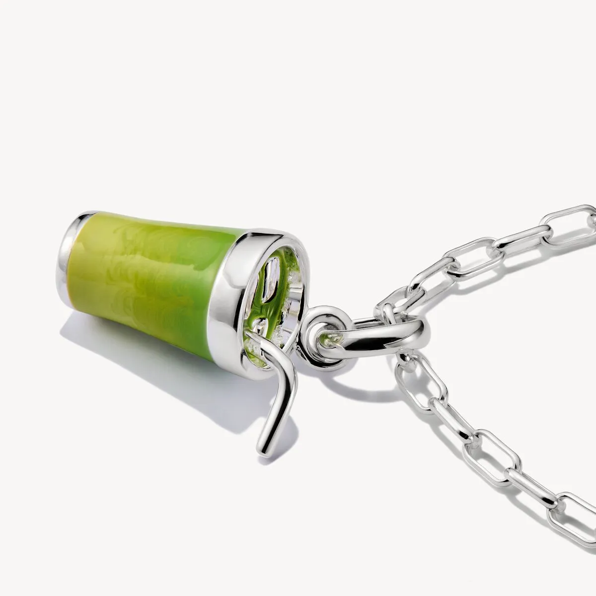 Thomas Sabo Sterling Silver and Green Enamel Matcha Latte Connect Charm