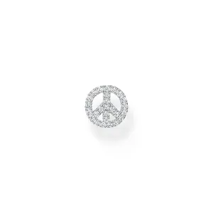 Thomas Sabo Sterling Silver Charm Club Peace CZ Stud Earring *1 Piece Only*
