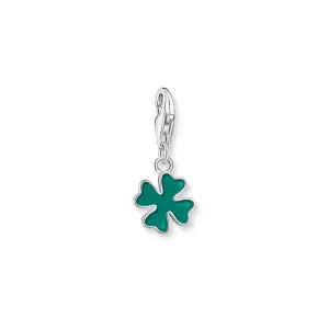 Thomas Sabo Sterling Silver Charmista Green Enamel Clover Charm