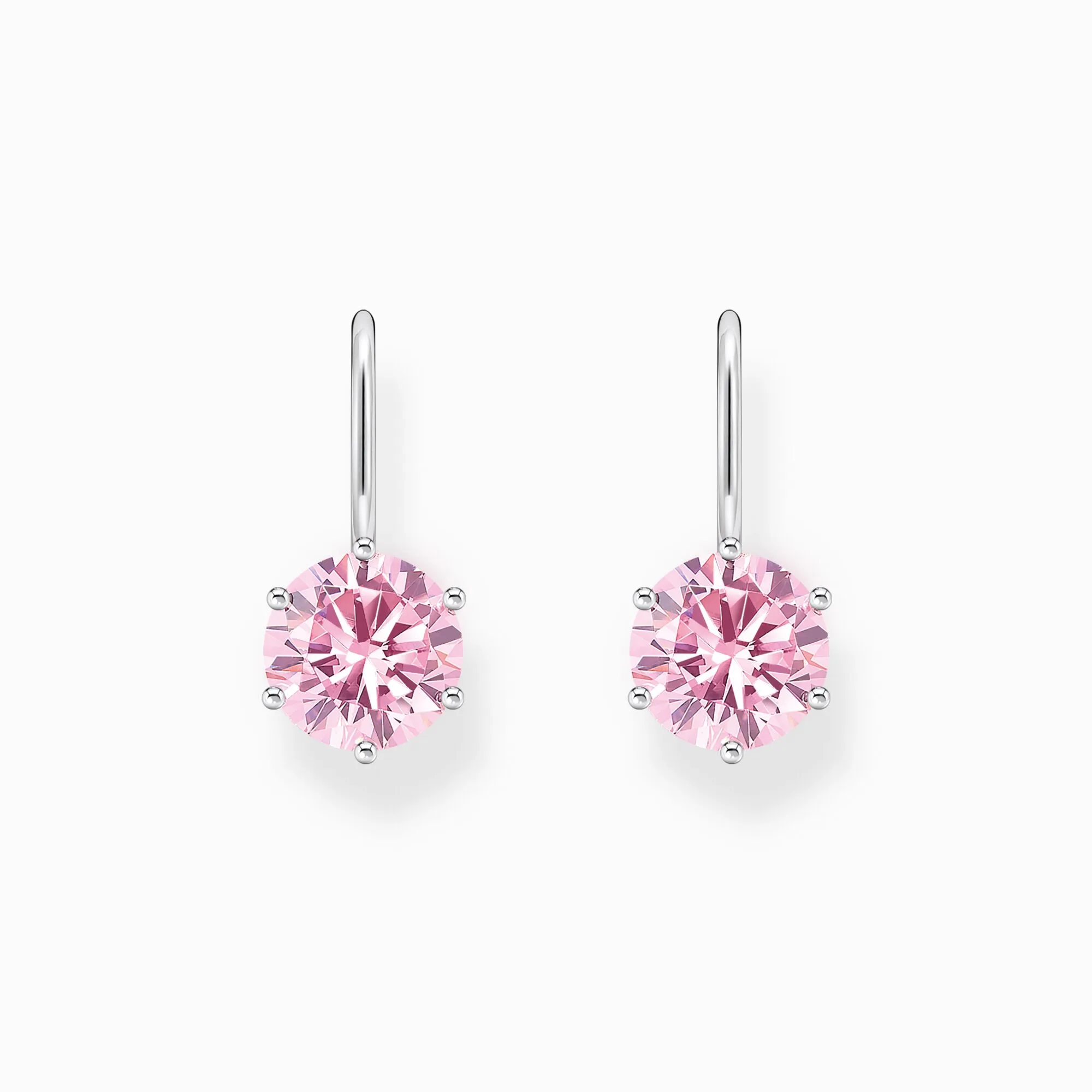 Thomas Sabo Sterling Silver Circle Pink Zirconia Earrings