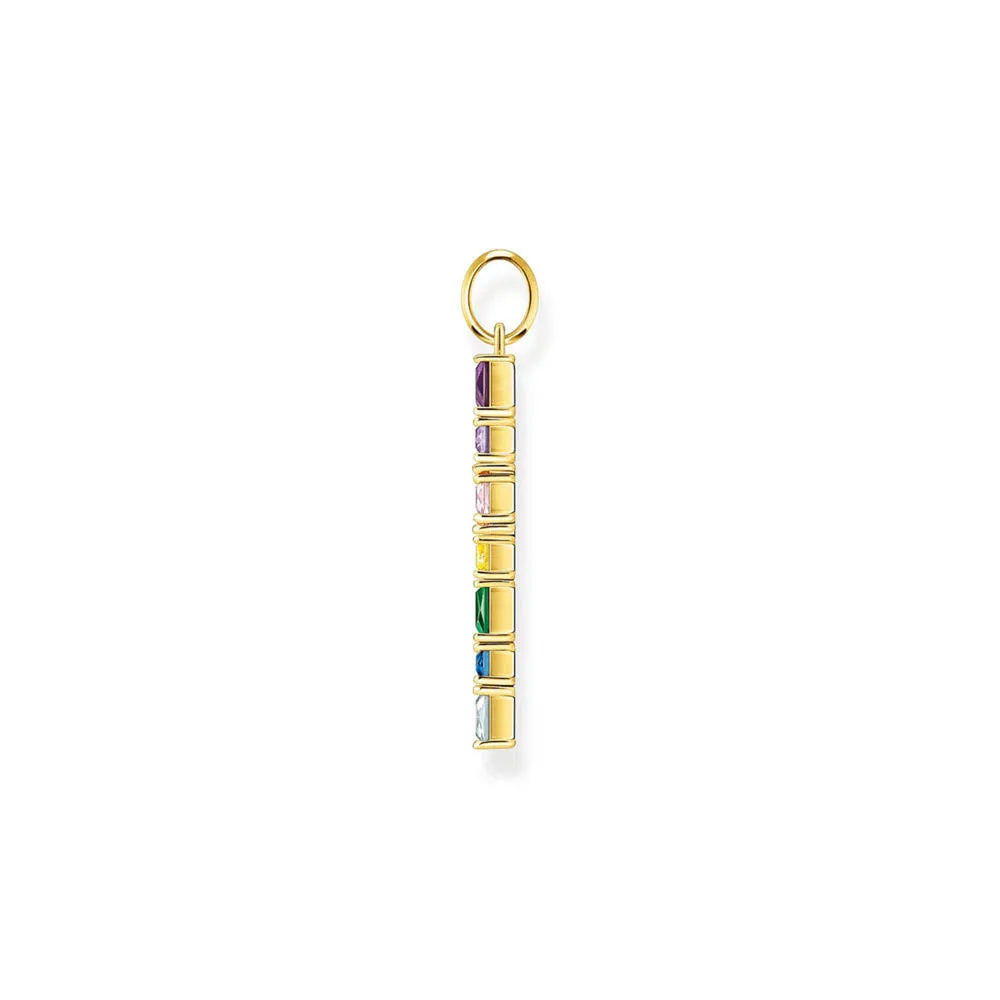 Thomas Sabo Sterling Silver Gold Plated Rainbow Heritage Deco Cross