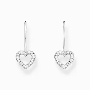 Thomas Sabo Sterling Silver Heart White Zirconia Earrings