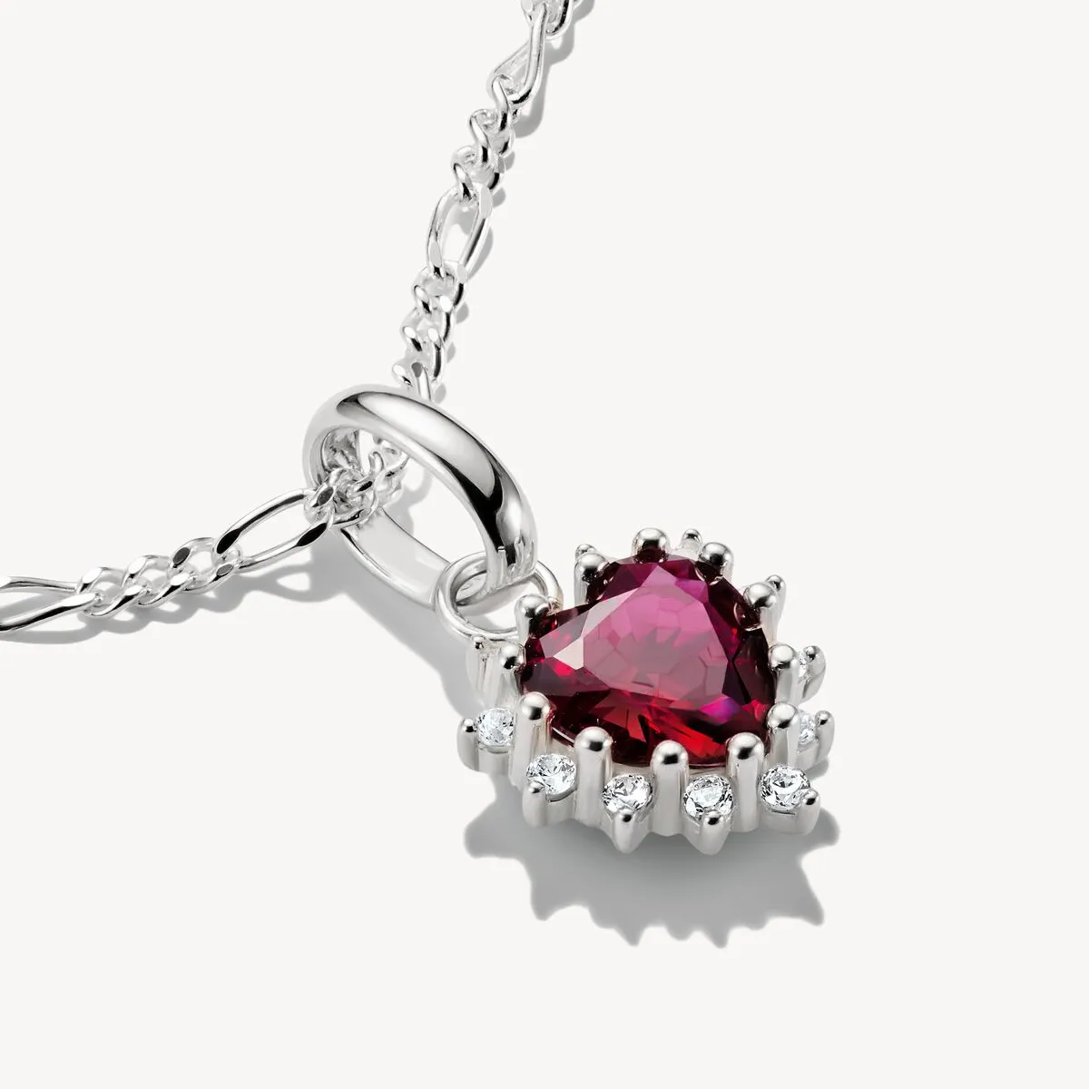 Thomas Sabo Sterling Silver Lab Grown Ruby True Romance Red Heart Connect Charm