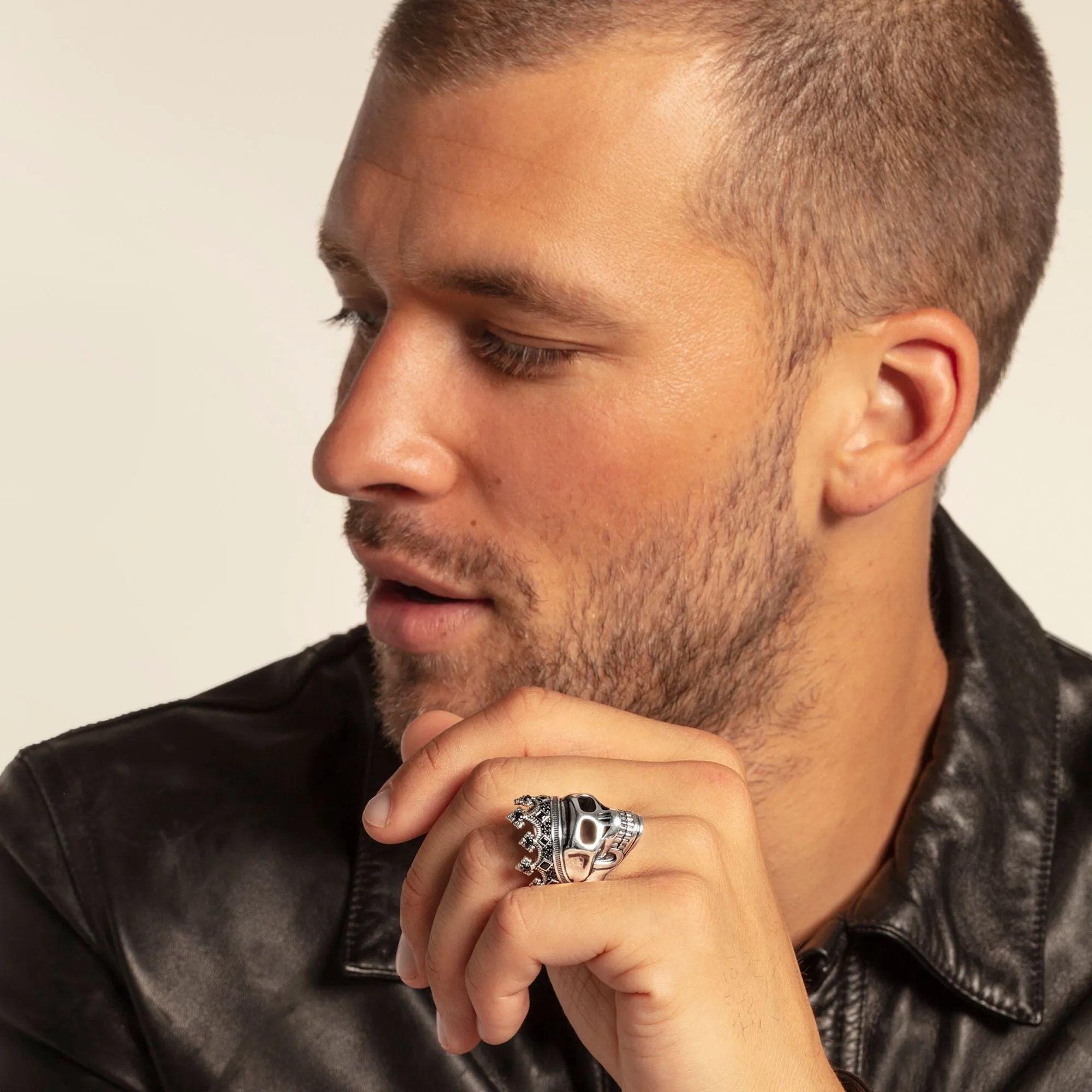 Thomas Sabo Sterling Silver Skull Crown Ring