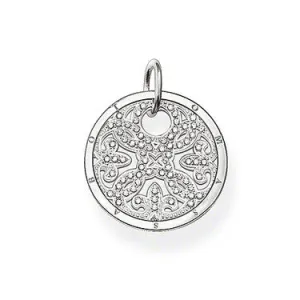 Thomas Sabo Sterling Silver White Zirconia Arabesque Disc Pendant D