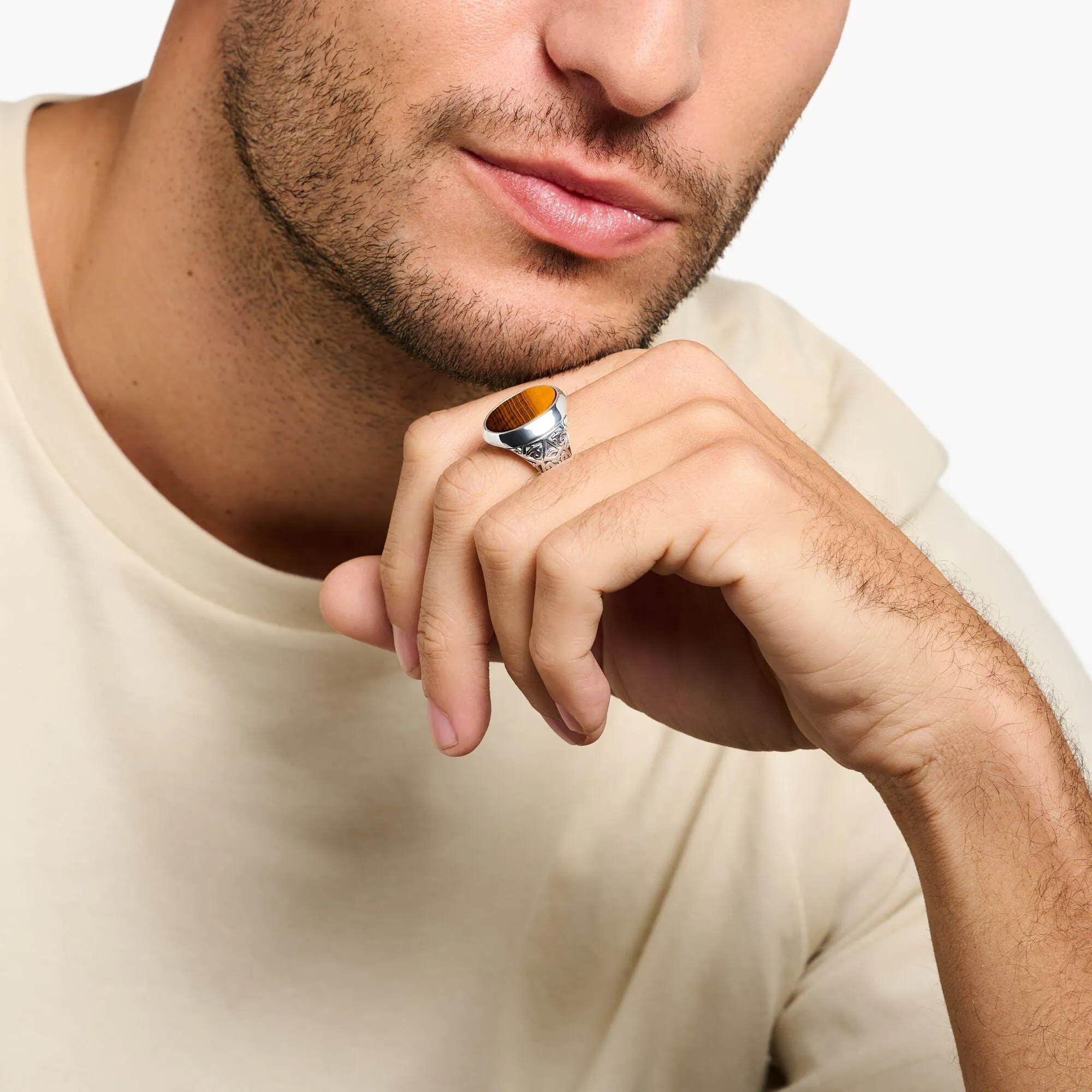 Thomas Sabo Tigers Eye Men's Signet Ring
