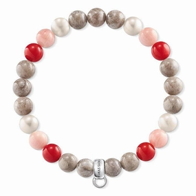 Thomas Sabo Charm Club Siver Pearl Coral Jasper 16.5cm Bracelet D