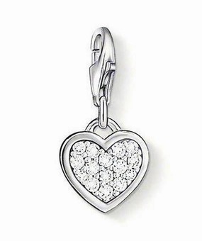 Thomas Sabo Charm Club Sterling Silver Cubic Zirconia Heart Charm