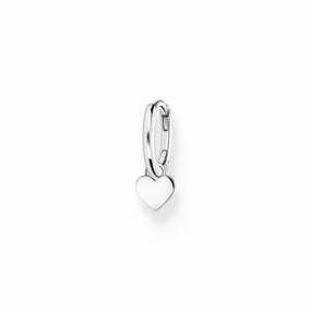 Thomas Sabo Charm Club Sterling Silver Heart Pendant Single Hoop Earring