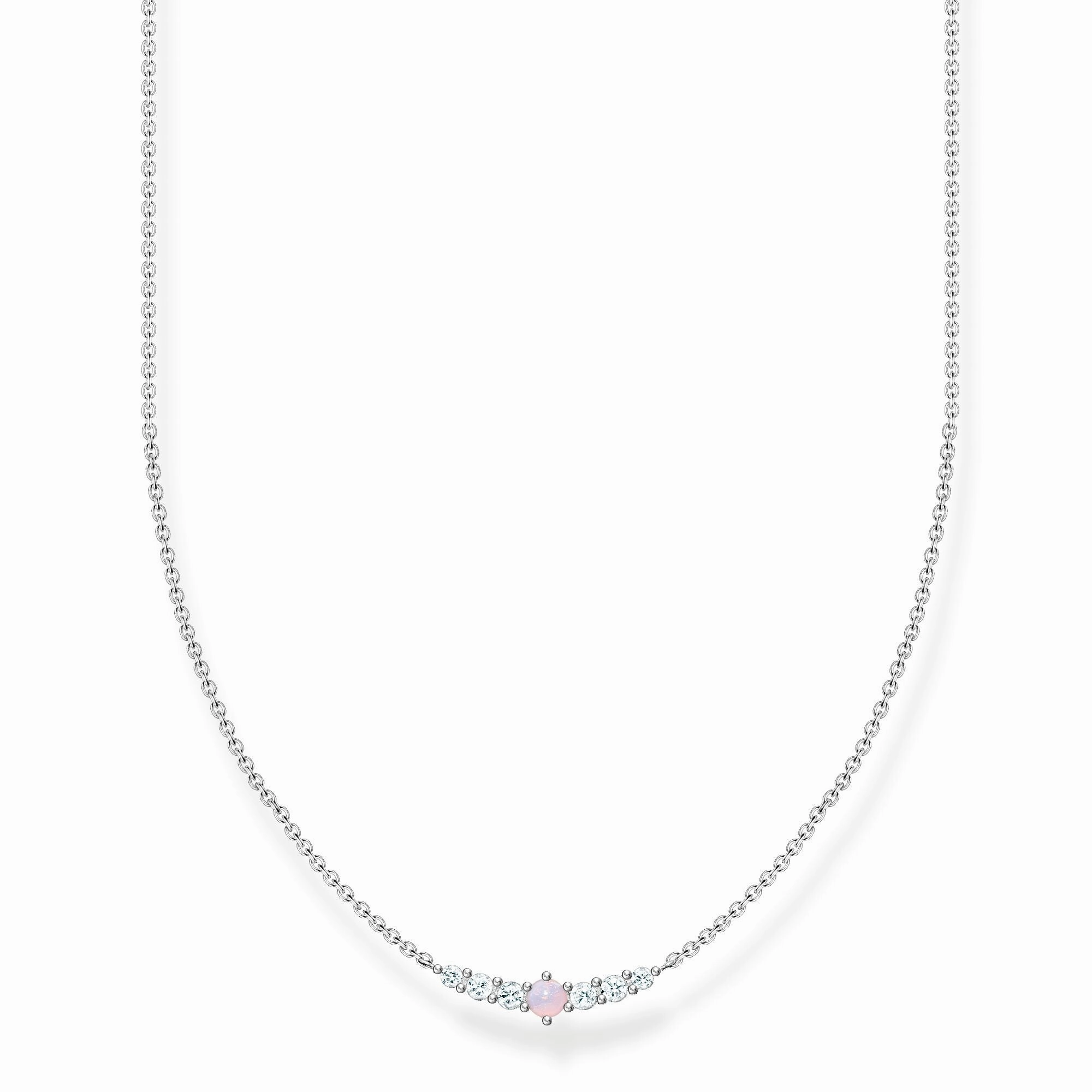 Thomas Sabo Charm Club Sterling Silver Star Vintage Rose Stone Necklace D