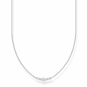 Thomas Sabo Charm Club Sterling Silver Star Vintage Rose Stone Necklace D