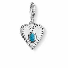 Thomas Sabo Charm Club Sterling Silver Turquoise Heart Charm