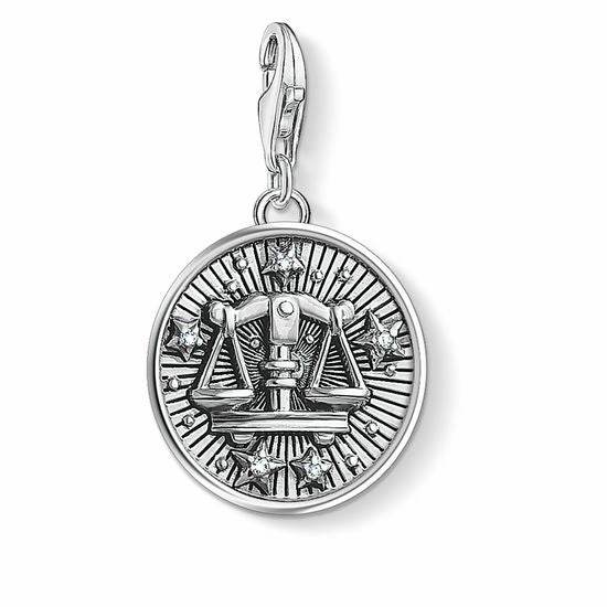 Thomas Sabo Charm Club Sterling Silver Zirconia Libra Zodiac Charm