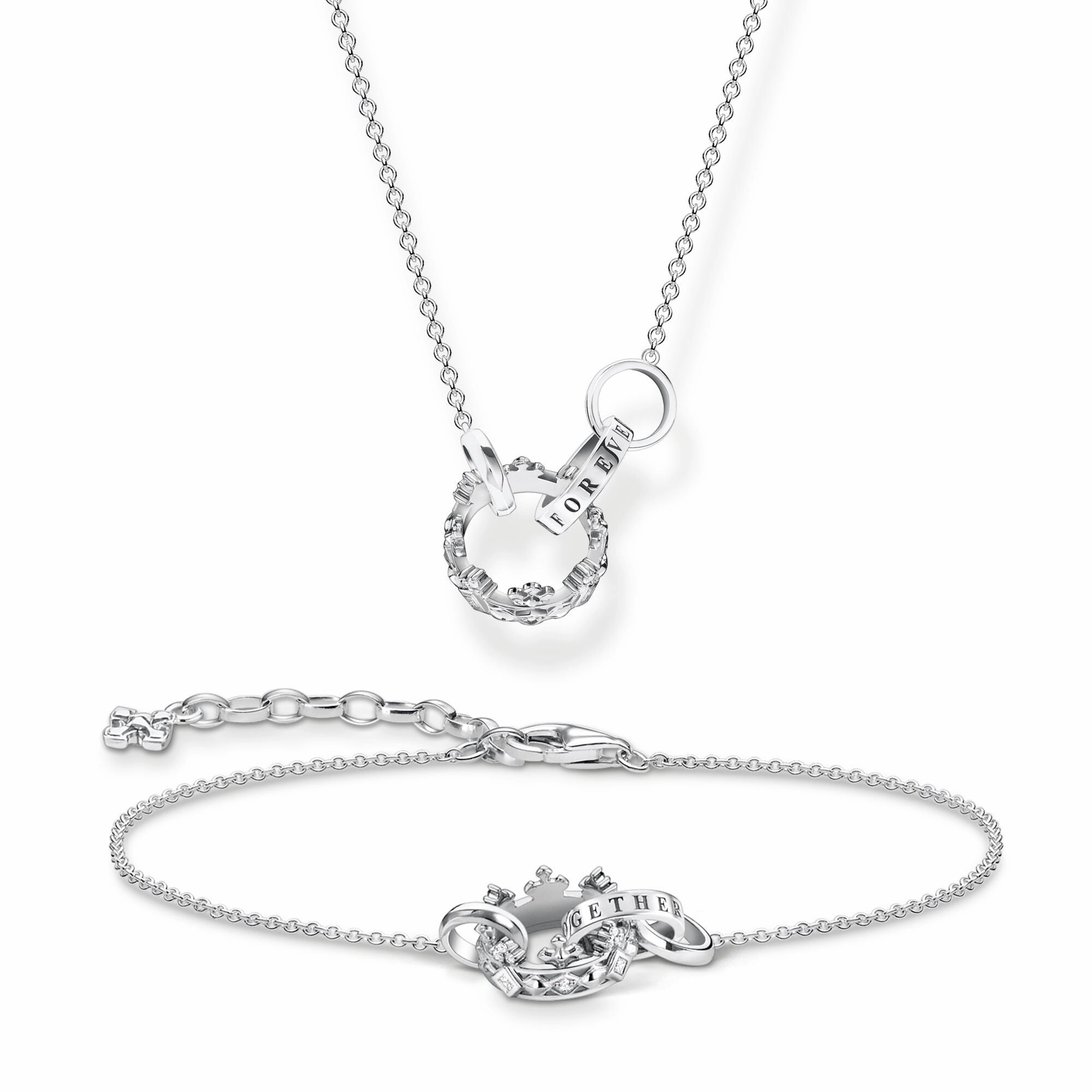 Thomas Sabo Crown Sterling Silver Forever Together Necklace
